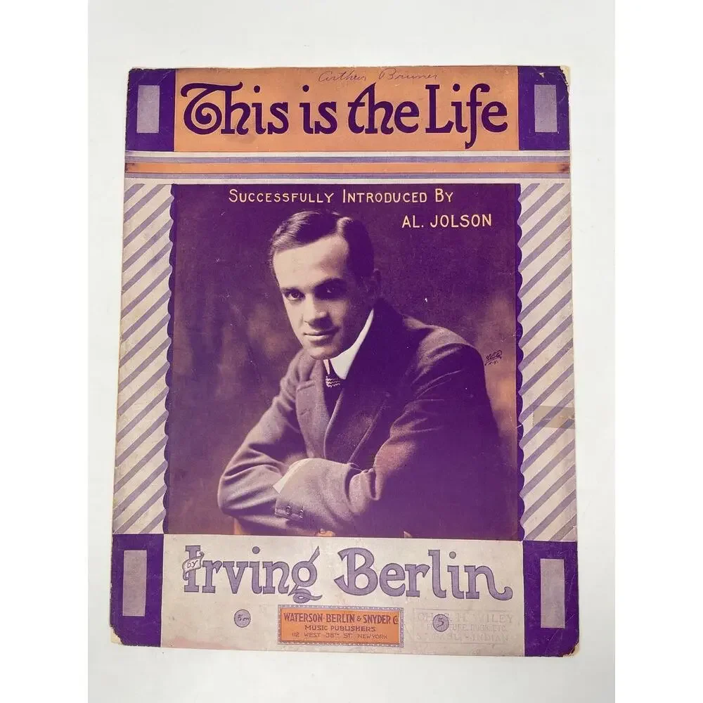 1914 This is the Life Sheet Music Irving Berlin Al Jolson